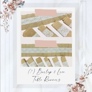 7 Burlap & Lace Table Runners